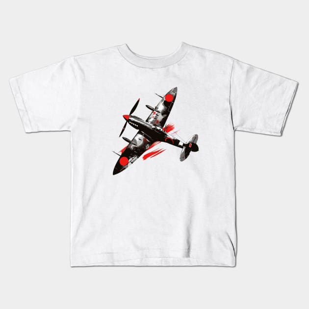 WW2 Fighter Plane Kids T-Shirt by General-Rascal